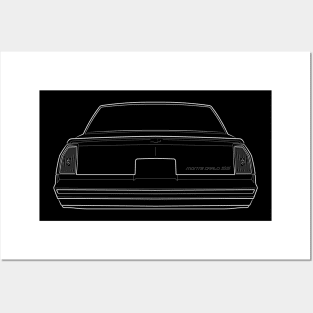 front/back - 1984 Chevy Monte Carlo SS - stencil, white Posters and Art